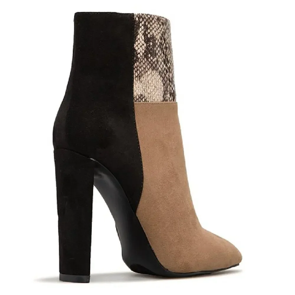 ShoeDazzle Snake-Embossed Saskia Booties